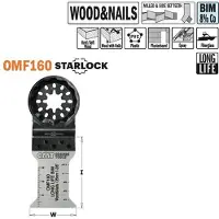 Cmt Upotussahanterä OMF160 Wood & Nails Long Life; BiM; 35 mm; 50 kpl.