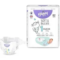 Bella Baby Happy Soft&Delicate kertakäyttövaipat imukanavilla varustettu Newborn 2-5 kg 82 kpl
