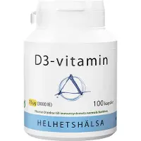 Helhetshälsa D3-vitamiini, 3000IE (75 mcg), 100 kapselia