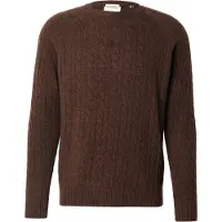 Lindbergh Lambswool Raglan Cable O-Neck Knit - Brown - L