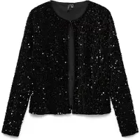 Vero Moda Vmbella Ls O-Neck Short Sq Cardigan Jrs - Black - XS