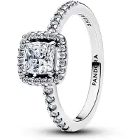 Pandora Timeless kimaltava halo hopeasormus 193555C02-50