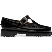 Sebago for woman. 751244W Aurora leather shoes black (36), 1 to 3 cm, Buckle, Casual