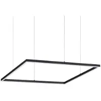 Ideal Lux Led riippuvalaisin Oracle Slim Square, Musta, Olohuone/ruokailutila, Alumiini, Moderni