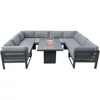 MonsterShop Modulaarinen puutarhakalustesetti nuotiopaikalla - antrasiitinharmaa