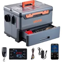 Vevor diesellämmitin, 5-8 kW DC 12V/24V, kannettava dieselilmalämmitin Bluetooth-sovellusohjauksella, kaukosäätimellä ja LCD-näytöllä, 5 litran polttoainesäiliö kuorma-autoihin, pakettiautoihin, matka