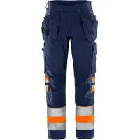 Fristads Vihreä Työkaluhousut Luokka 1 2640 GPLU Huomio-oranssi/Laivastonsininen C154