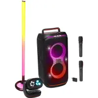 JBL PartyBox Club 120 mikeillä + Partylight Stick ja Beam