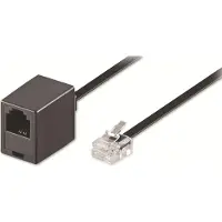 Goobay Modular telephone extension cable - Musta - 10m