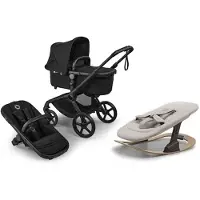 Bugaboo Fox5 Renew yhdistelmävaunut ja Giraffe baby rocker Black/Midnight Black