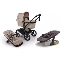 Bugaboo Fox5 Renew yhdistelmävaunut ja Giraffe baby rocker Black/Desert Taupe