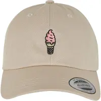 Mister tee Lippalakki 'Ice Cream' vaaleankeltainen / kivenharmaa / roosa / musta