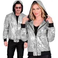 Finidi "SHARTY FASHIONABLE HOODED BOMBER" (hopeinen paljetein koristeltu huppupommittaja)