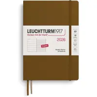 Adlibris Kalenteri Weekly Planner &amp; Notebook 2026 A5 Spice Brown