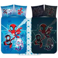 Licens Bed Linen Spidey 5458 Glow - 100X140 40X45 Cm - Blue - 100X140.40X45CM