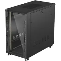 Lanberg FF01-6222-12B, Itseseisova teline, 22U, 800 kg, Näppäinlukko, Kotelon kiskot, Castor-pyörät