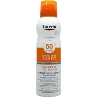 Eucerin Sun Sensitive Protect läpinäkyvä aurinkosuojasuihke herkälle iholle SPF 50+ 200 ml