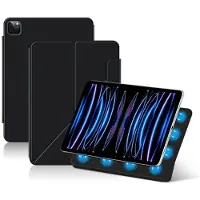 SKALO iPad Pro 13 (2024) Magneettinen taittuva kotelo magneettisella takaosalla - Musta