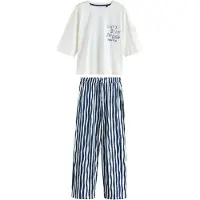 Next Pyjama tummansininen / valkoinen