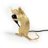Seletti Pöytävalaisin , Mouse Lamp Valentine, Kulta / messinki, Olohuone, Muovi, Design
