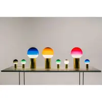 Marset Design-pöytävalaisin Dipping Light, himmennettävä, Vihreä, Olohuone/ruokailutila, Lasi, Design