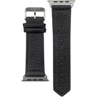 Aarni Apple Watch hirvennahkainen musta ranneke 42/44/45/46 mm