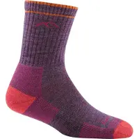 Darn Tough Women's Hiker Micro Crew Midweight Hiking Sock Cushion Plum Heather 35-38