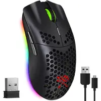 Dunmoon Langaton RGB-pelihiiri, 6 painiketta, 2400 DPI, musta