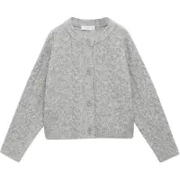 Mango Knitted Button Cardigan - Grey - 11-12