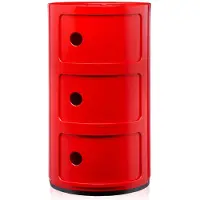 Kartell Componibili säilytyskaluste, 3-osainen, punainen