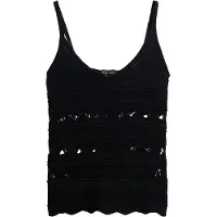 Superdry for woman. W6012031A Black crochet top (XS), Casual, Cotton, Sleeveless / Straps