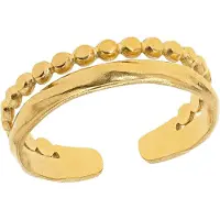 Timi Of Sweden Polly Duo Ring Stainless Steel Gold