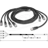 DeLOCK 90121, 5 m, Cat5e, U/UTP (UTP), 4 x RJ-45, 4 x RJ-45, Musta