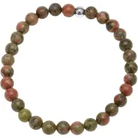 Timi Of Sweden Erik Stone Bead Bracelet Stainless Steel Unakite
