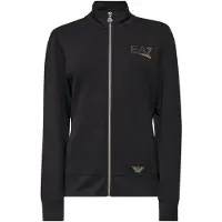 EA7 for woman. 8NTM43_TJ9RZ Evolution zip-up sweatshirt black (S), Casual, Polyester, Long sleeve
