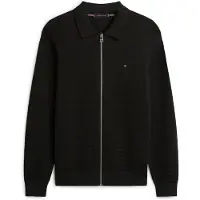 Tommy Hilfiger Seasonal Structure Zip Thru Polo - Black - XS