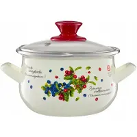 Emalia Olkusz Emalipannu kannella Mustikka, 2,2 l, 16 cm