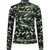 Mons Royale Women's Cascade Merino Base Layer Mock Neck Long Sleeve Signal Lost Matcha Kerrasto yläosat XS