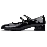 Martinelli for woman. S021-B510HY Black Serpenti Leather Ballerinas (37), 3 to 5 cm, Buckle, Casual, Classic