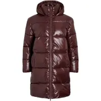 Vila Vilidda L/S Hood Shinny Puffer Jacket - Brown - 38