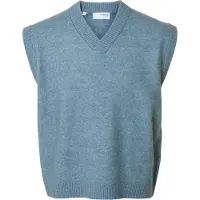 Selected Slhrai Sl Knit V-Neck Relaxed Waistcoat - Blue - M