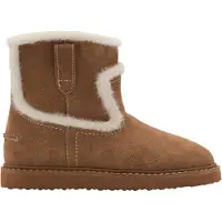 Mango Fur-Effect Suede Ankle Boots - Brown - 32