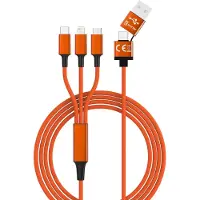 Smrter Hydra ULTRA, 1,2 m, USB A/USB C, USB C/Micro USB-A/Lightning, USB 2.0, Oranssi (SMRTER_HYDRA_ULT_OR)