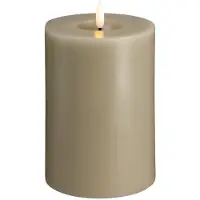 Moods & More LED pillar candle - Melted Kit grey - 99x150 mm