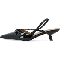 Bianco Biakristin Kitten Heel Bow Slingback Faux Leather - Black - 41