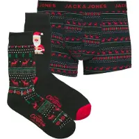Jack & Jones Bokserishortsit 'JACXMAS REINDEER' smaragdi / punainen / musta / valkoinen