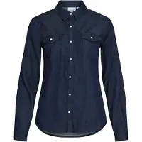 Vila Bista Denim Pitkähihainen Kauluspaita