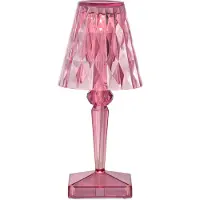 Kartell LED-paristopöytävalaisin Paristo, 30 cm, vaaleanpunainen, IP54 Battery, Lila/vaaleanpunainen, Makuuhuone, Synteettinen materiaali, Design
