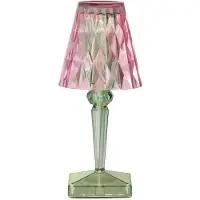 Kartell LED-paristopöytävalaisin Paristo, 30 cm, vaaleanpunainen/vihreä, IP54 Battery, Vihreä, Makuuhuone, Synteettinen materiaali, Design