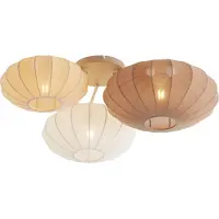 QAZQA Japandi-kattovalaisin valkoinen, beige ja ruskea 3-lamppuinen - Multi Bida